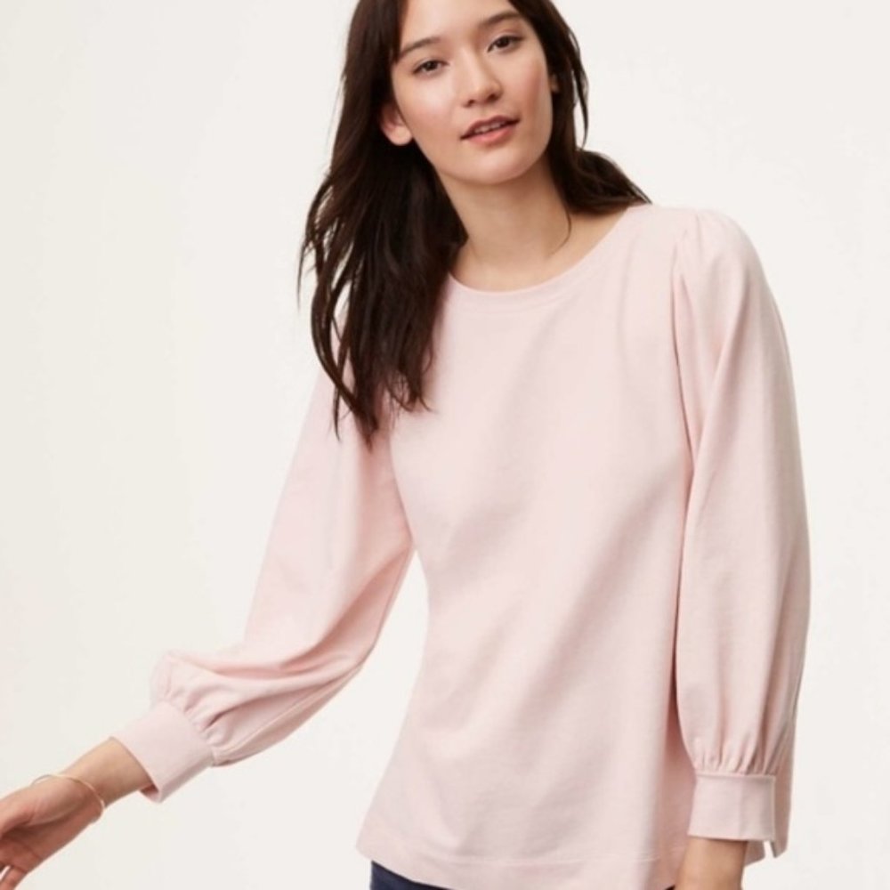 Blush Puff-Sleeved Sweatshirt/T-Shirt